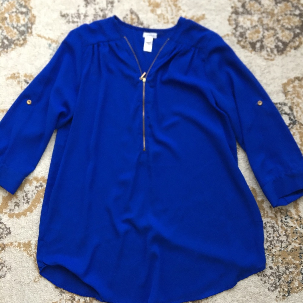 Blue chiffon style blouse